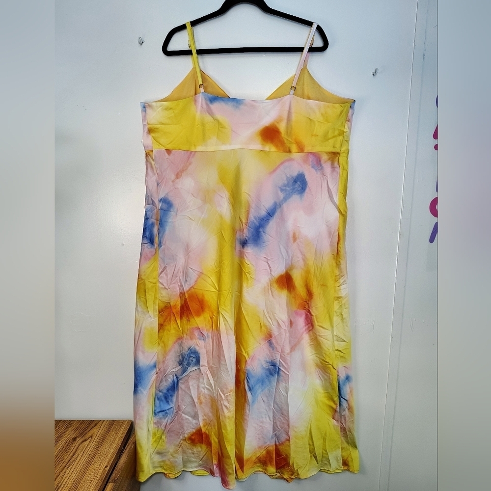 Diane Von Furstenberg intimate sleep dress Plus size XXL, tie dye print satin. - Picture 4 of 15